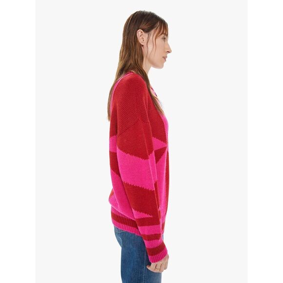 MOTHER Vibrant Red and Pink Crew Neck Sweater - Picture 6 of 13